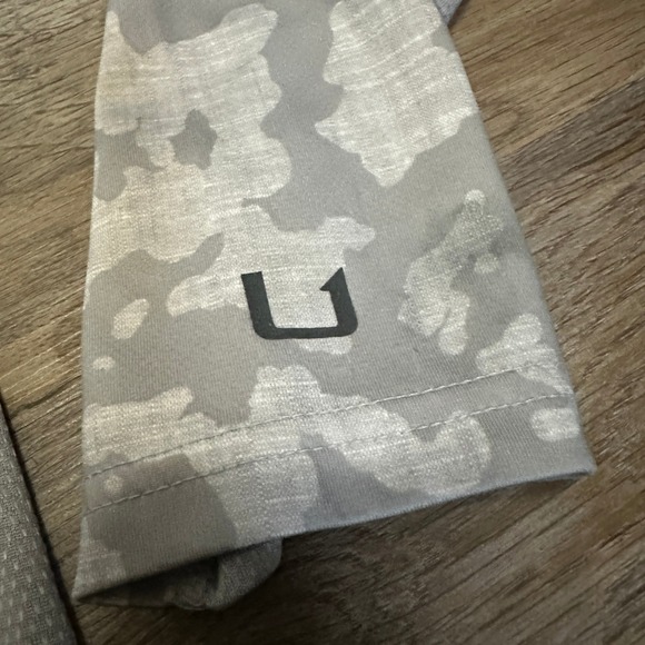 Huk Fishing Mens Grey Camo Performance Hoodie Long Sleeve Sun Shirt Size M - Picture 5 of 9